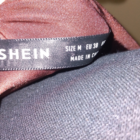 SOLD SHEIN Women's Brown Cut Out Tie Back Side Slit Dress-Size Medium - Picture 7 of 9